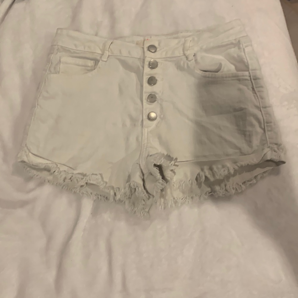 White Jean Shorts